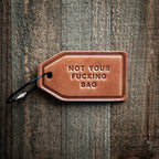Étiquette à bagages en cuir « Pas ton putain de sac »
