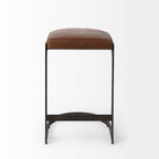 Tabouret de bar Tyler en cuir marron