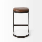 Tabouret de bar Tyler en cuir marron