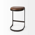 Tabouret de bar Tyler en cuir marron