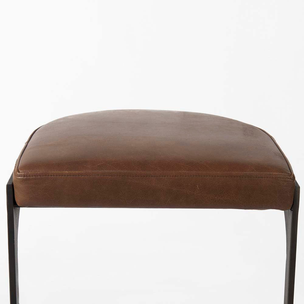 Tabouret de bar Tyler en cuir marron