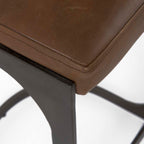 Tabouret de bar Tyler en cuir marron