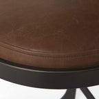 Tabouret de bar Tyler en cuir marron