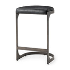 Tabouret de bar Tyler en cuir noir