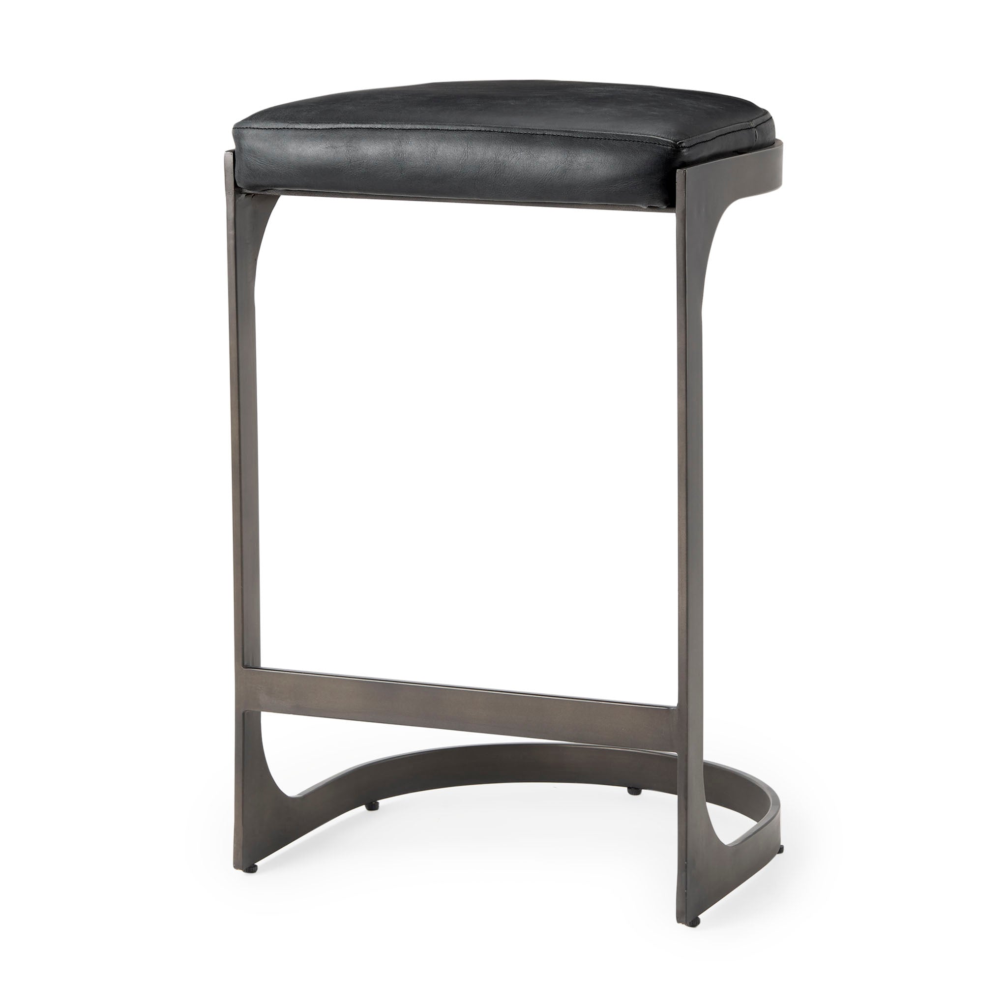 Tabouret de bar Tyler en cuir noir