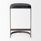 Tabouret de bar Tyler en cuir noir