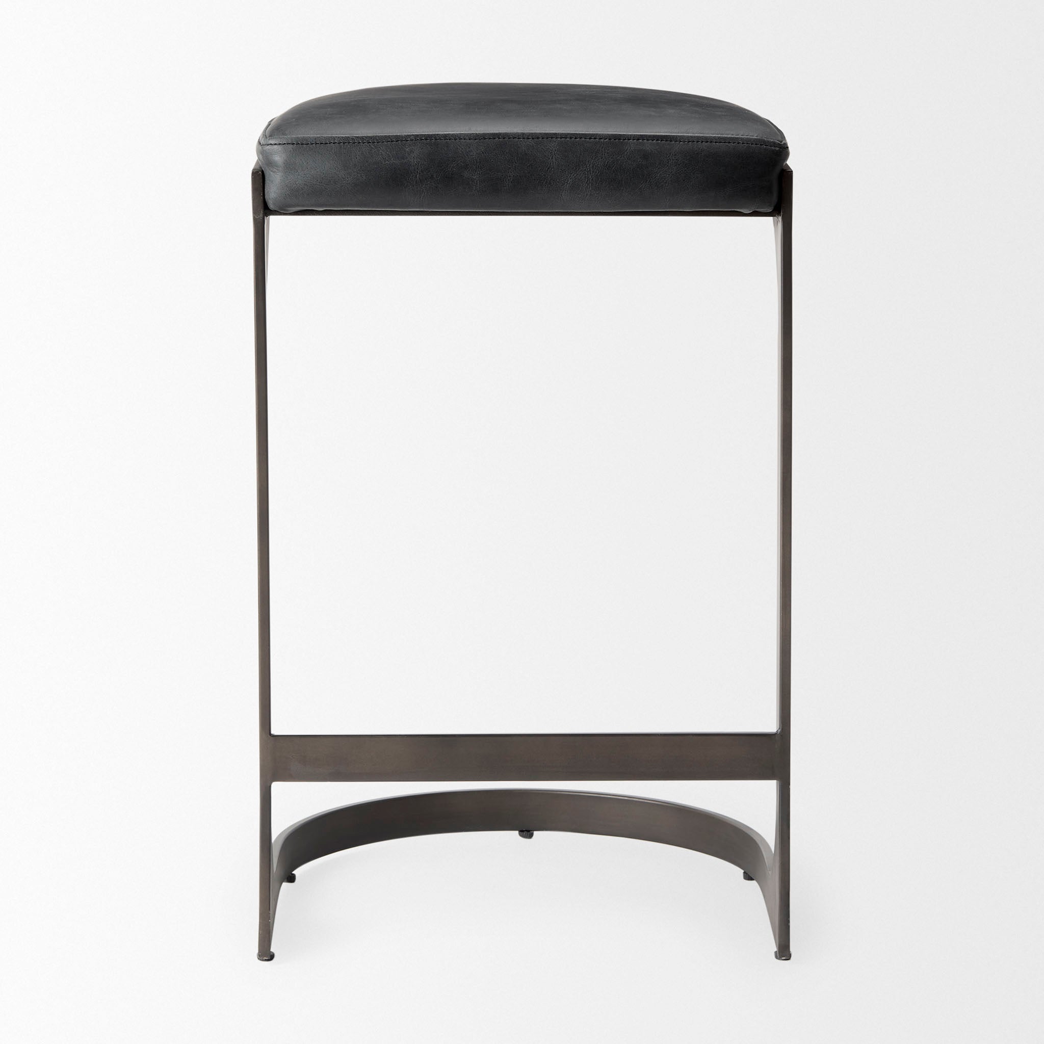 Tabouret de bar Tyler en cuir noir
