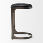 Tabouret de bar Tyler en cuir noir