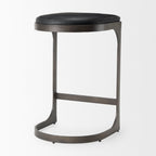 Tabouret de bar Tyler en cuir noir