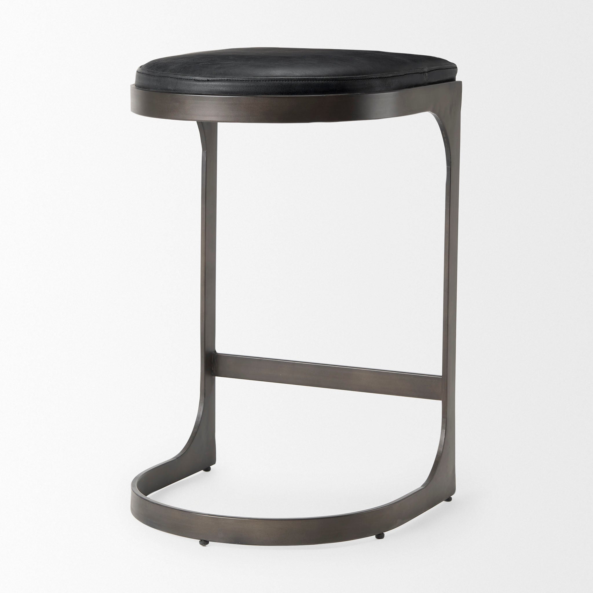 Tabouret de bar Tyler en cuir noir