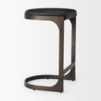 Tabouret de bar Tyler en cuir noir