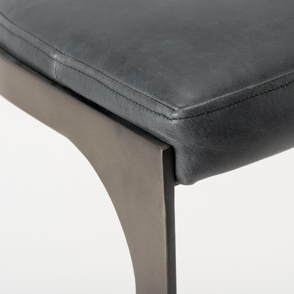Tabouret de bar Tyler en cuir noir
