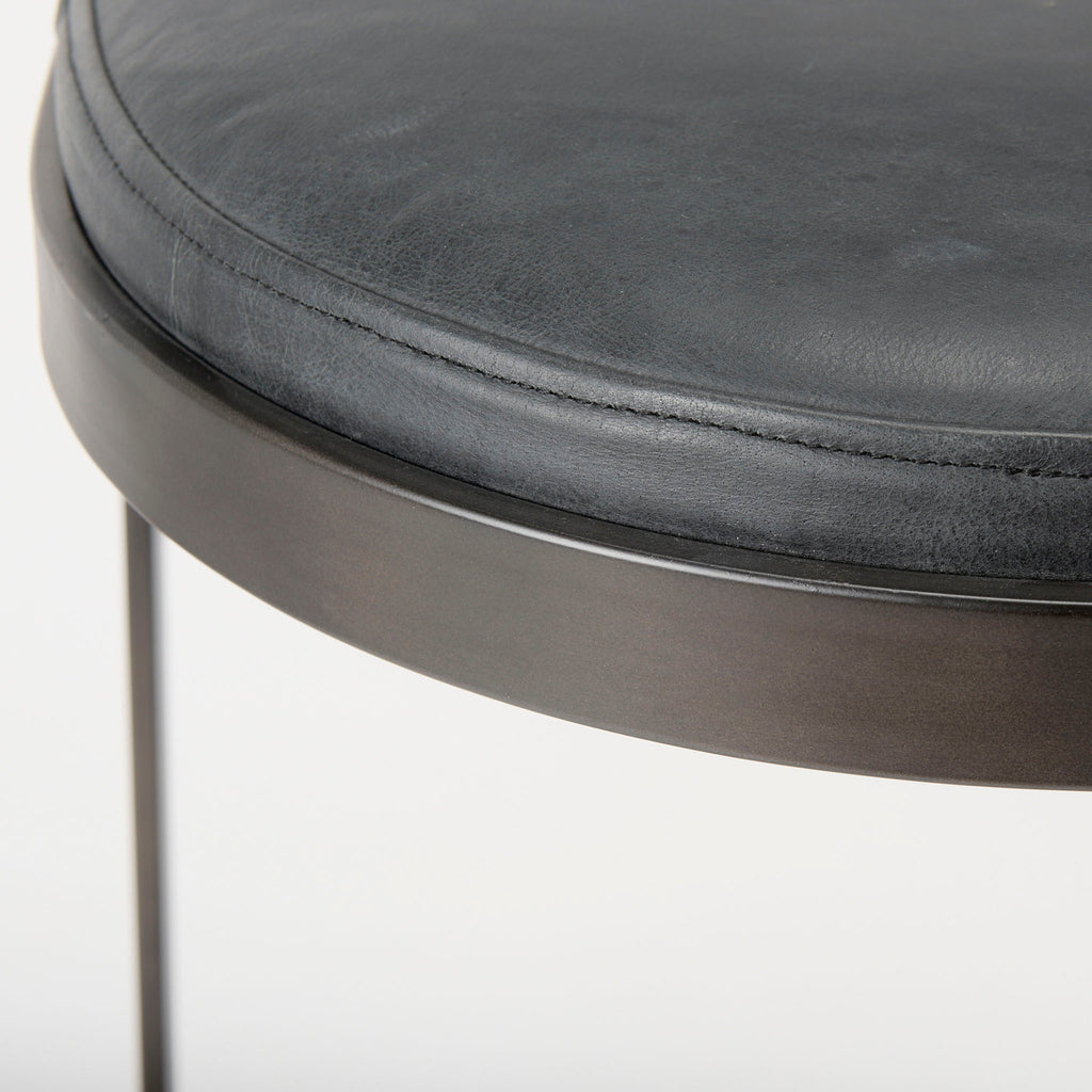 Tabouret de bar Tyler en cuir noir