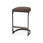 Tabouret de bar Tyler en daim marron