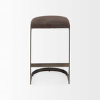 Tabouret de bar Tyler en daim marron