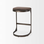 Tabouret de bar Tyler en daim marron