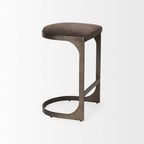 Tabouret de bar Tyler en daim marron