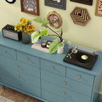 Commode double à 10 tiroirs pour chambre à coucher, blanche, grand espace de rangement