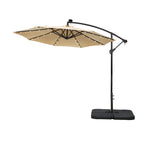 Parasol de terrasse lumineux à énergie solaire de 3 m avec pied
