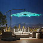 Parasol de terrasse lumineux à énergie solaire de 3 m avec pied