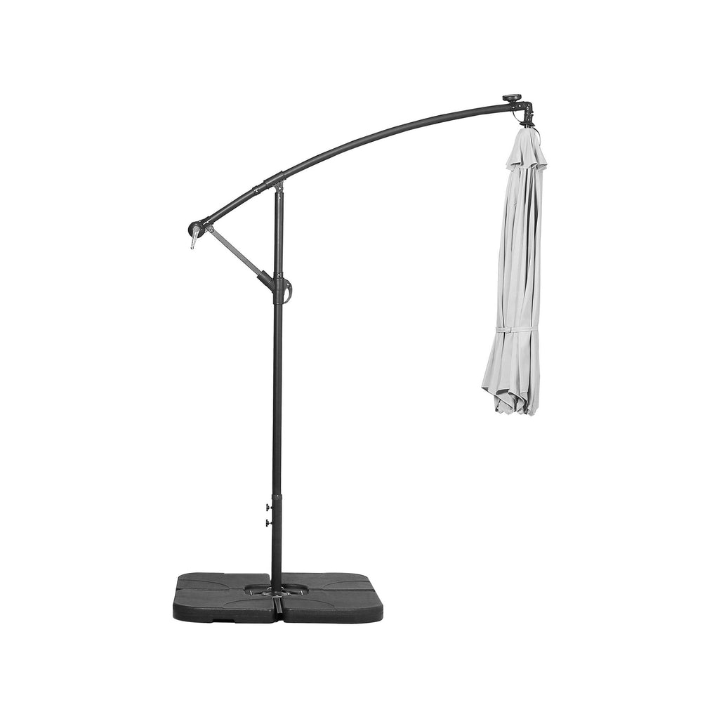 Parasol de terrasse lumineux à énergie solaire de 3 m avec pied