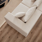 Canapé d'angle modulaire en velours côtelé de 264 cm (104 pouces), ensemble de canapés au sol, canapé compressé rempli de mousse, combinaison libre de 4 pièces