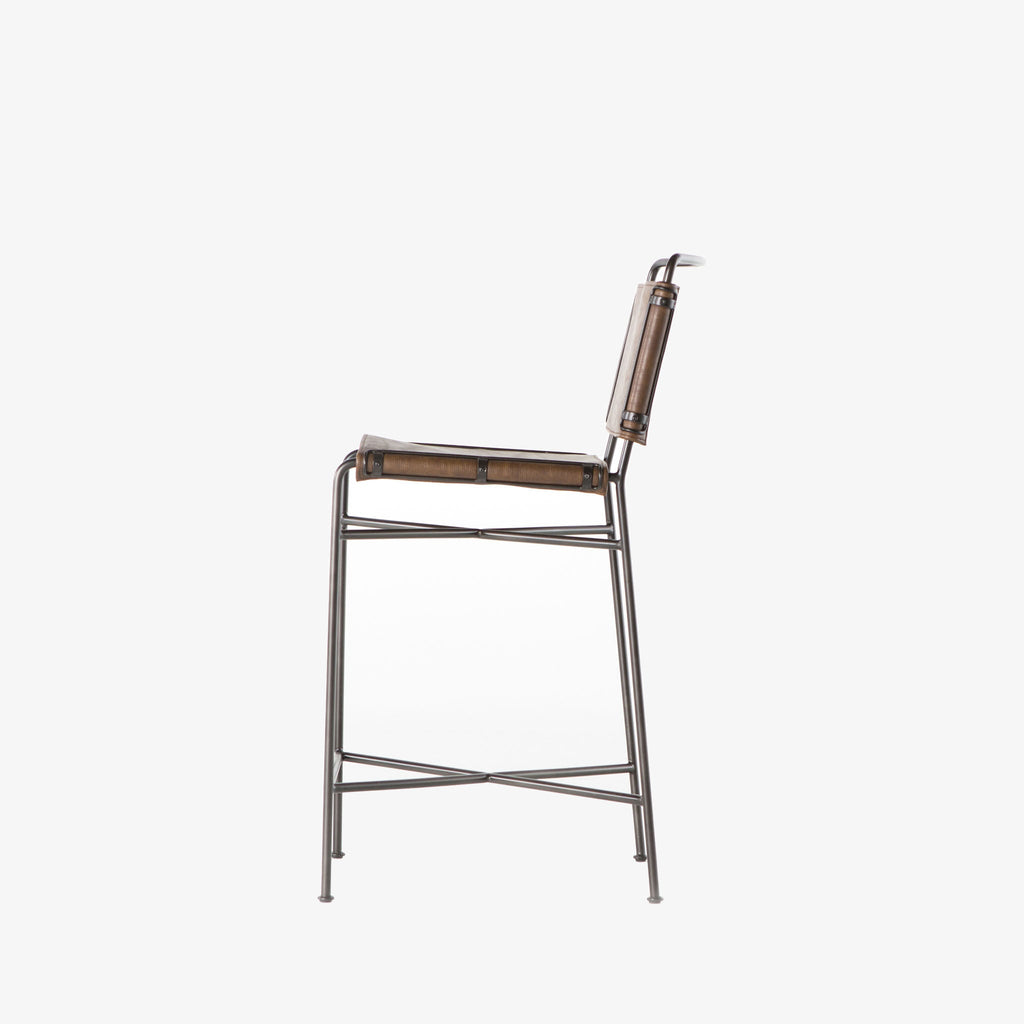Tabouret de bar Four Hands Wharton en marron vieilli