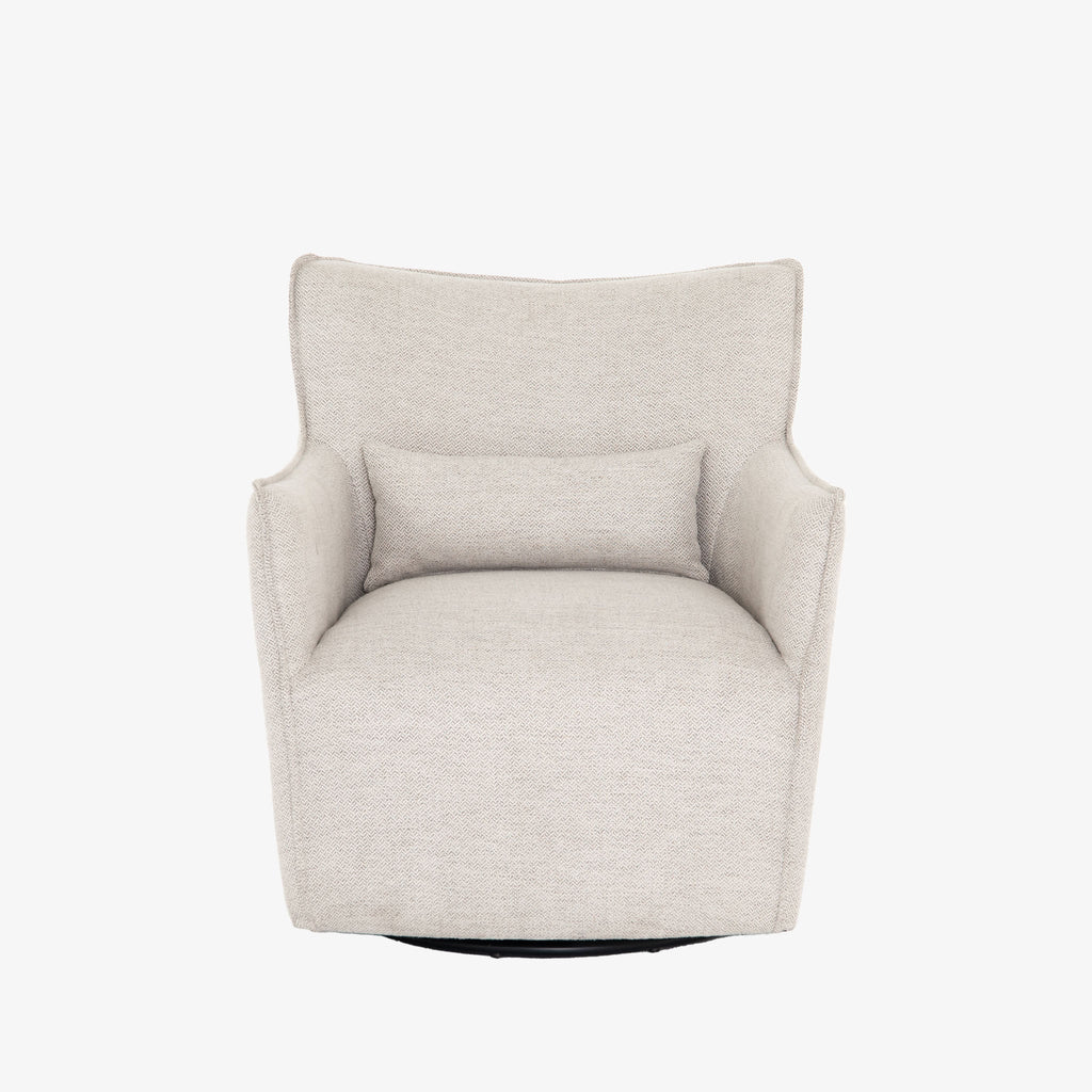 Fauteuil pivotant Kimble Four Hands en platine noble