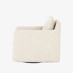 Fauteuil pivotant Four Hands Banks en cambric ivoire