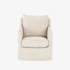 Fauteuil pivotant Four Hands Banks en cambric ivoire