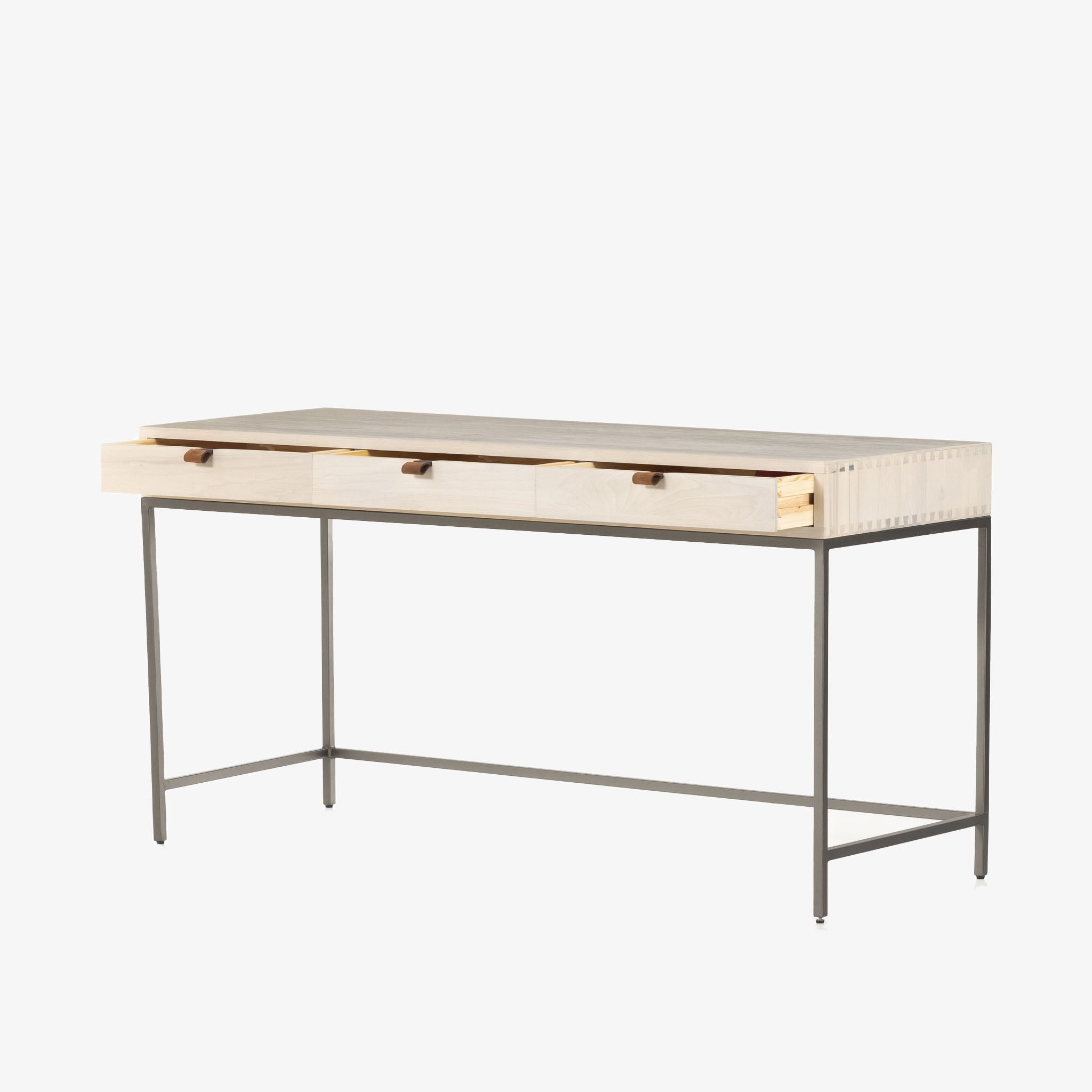 Bureau modulaire Four Hands Trey en peuplier couleur tourterelle