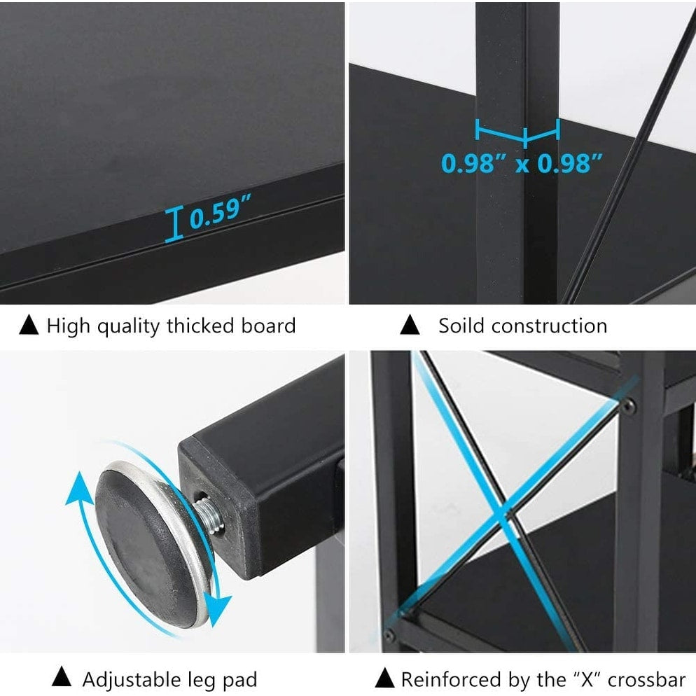 Bibliothèque échelle à 12 étagères, bibliothèque d'angle de style industriel
