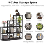 Bibliothèque échelle à 12 étagères, bibliothèque d'angle de style industriel