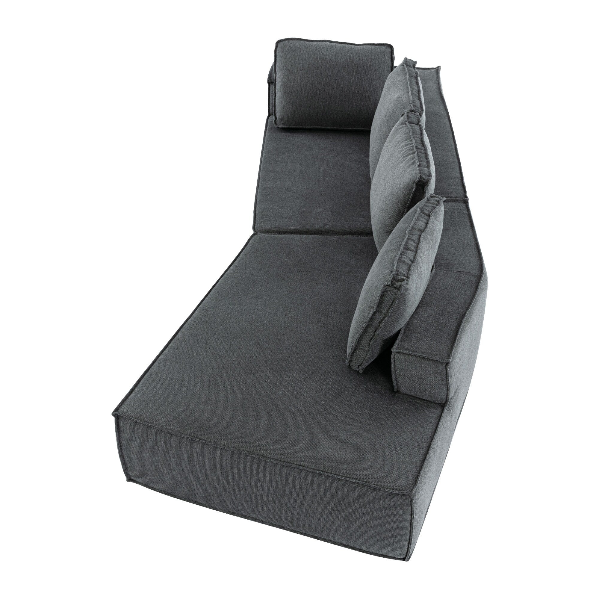 Canapé-lit/méridienne élégant et moderne de 125 cm, aux lignes épurées, pour salon, beige