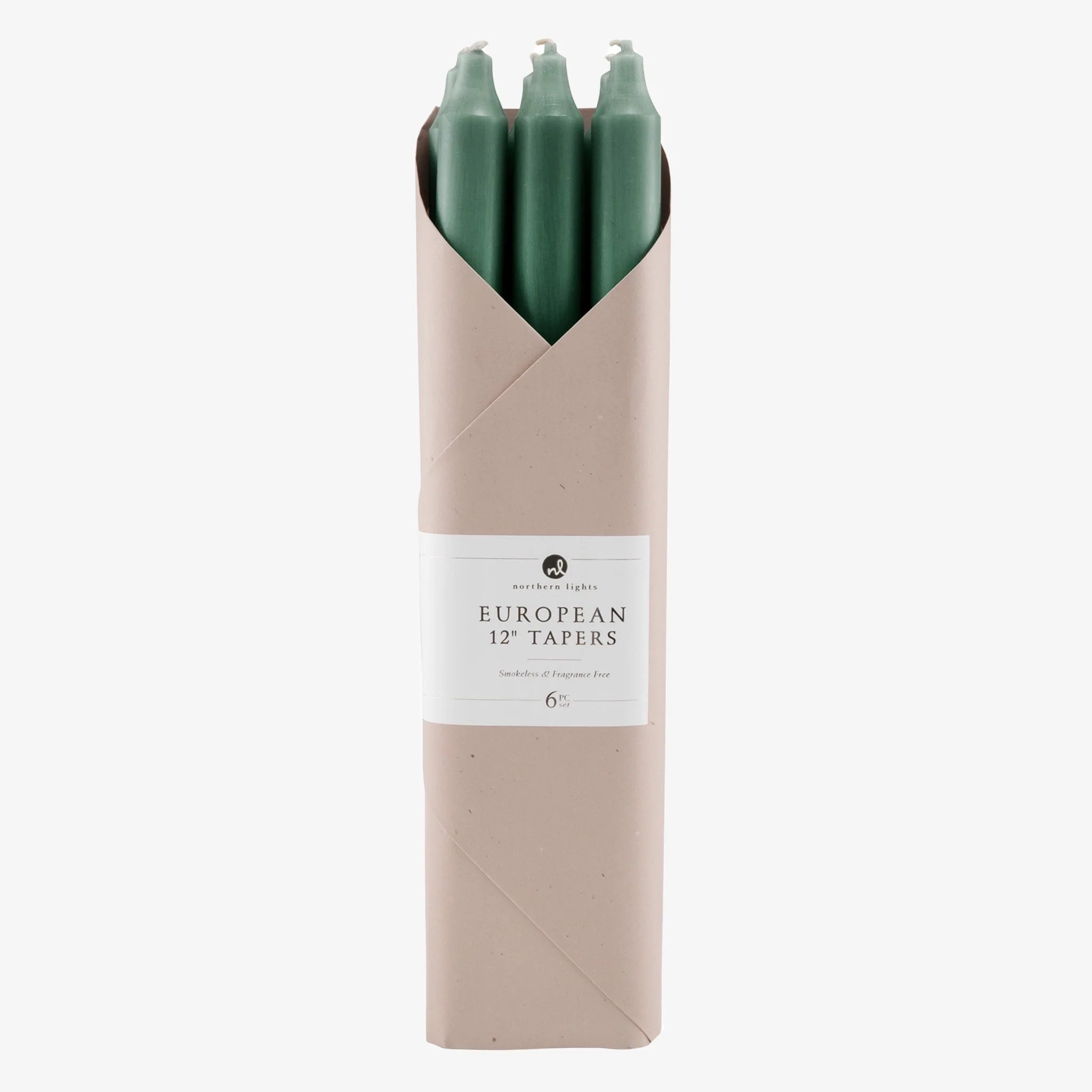 Lot de 6 bougies coniques en eucalyptus