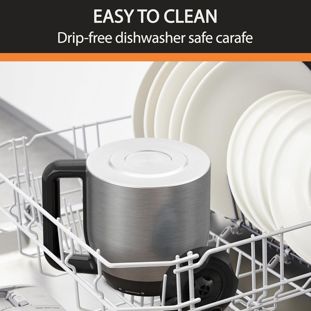 Cafetière programmable 14 tasses, verseuse en acier inoxydable, 3 intensités de café, minuterie 24 h, maintien au chaud 4 h