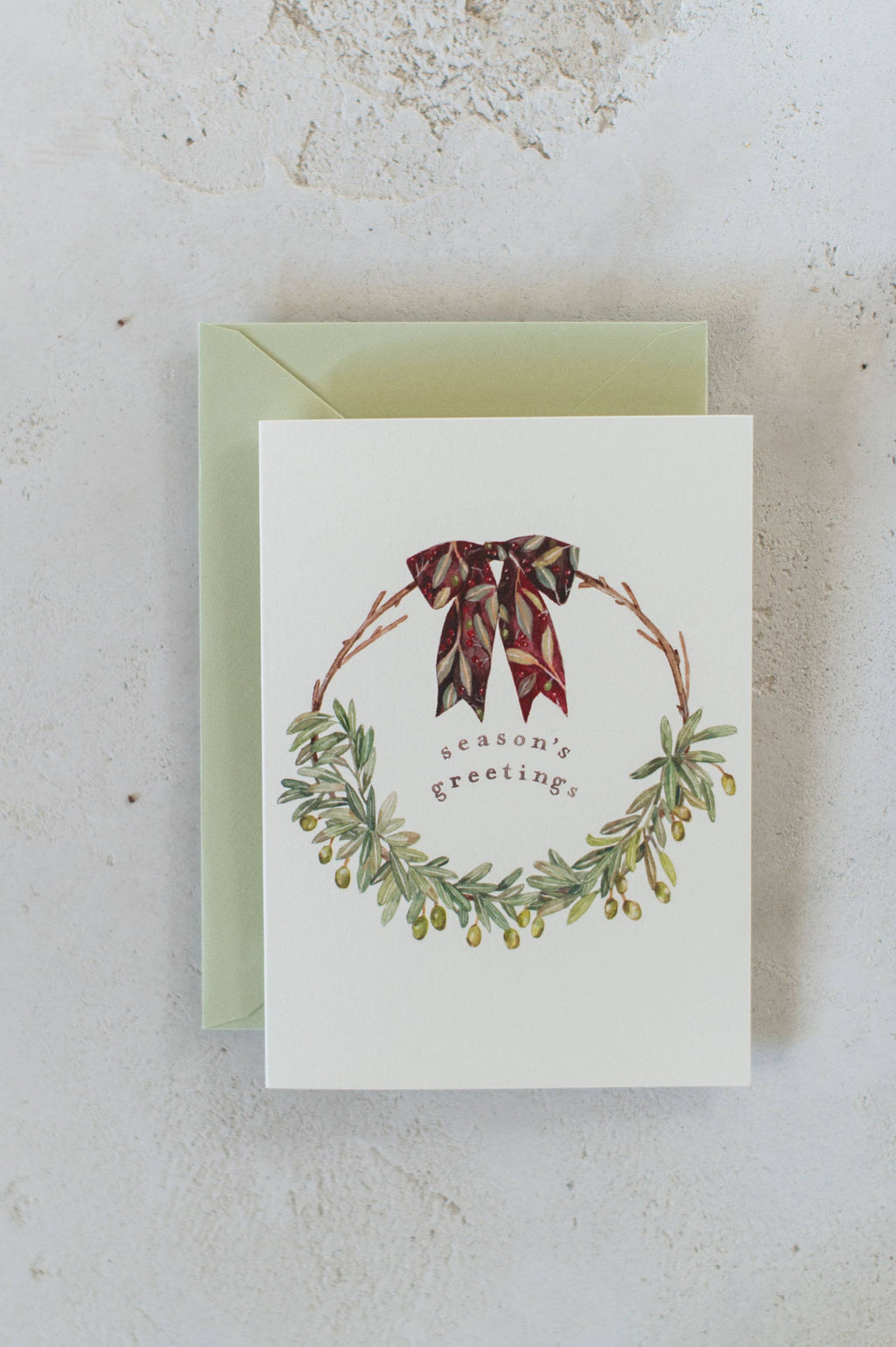 Carte de vœux Couronne d'olivier - Coffret de 8