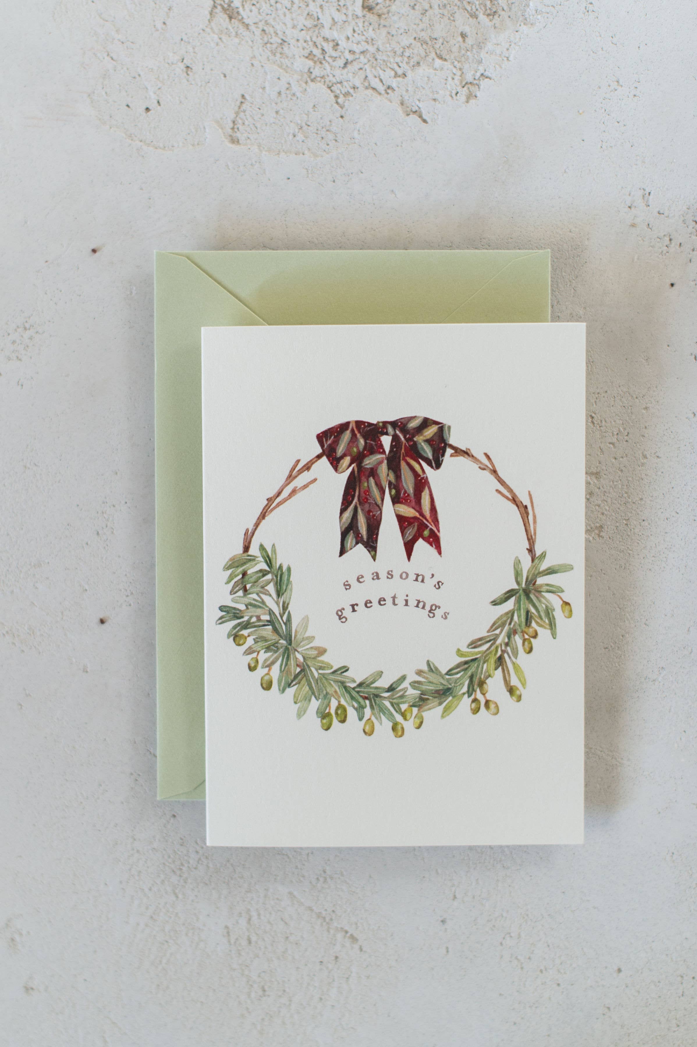 Carte de vœux Couronne d'olivier - Coffret de 8