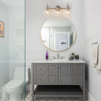 Applique murale 2/3 lumières pour meuble-lavabo avec abat-jour en verre