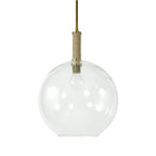 Pendentif en verre Palecek Bronson, grand globe en laiton