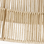 Lustre tambour étagé en rotin à 4 lumières avec rosace noire - 56 cm (22 po) de largeur