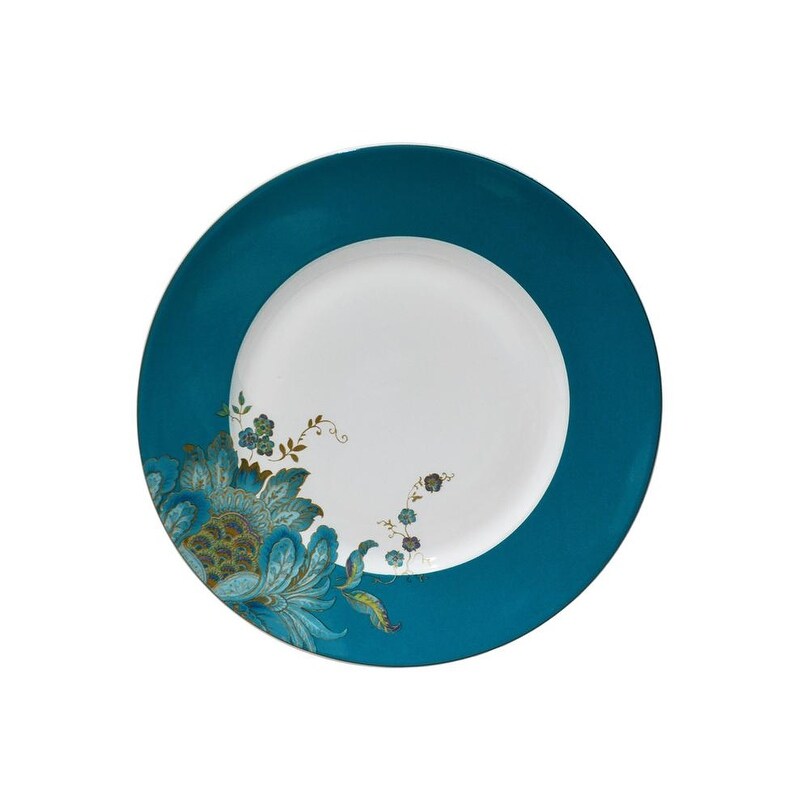 Service de table 16 pièces en porcelaine Eliza de Fifth, couleur sarcelle