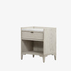 Table de chevet Viggo de Four Hands en marbre blanc italien
