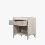 Table de chevet Viggo de Four Hands en marbre blanc italien