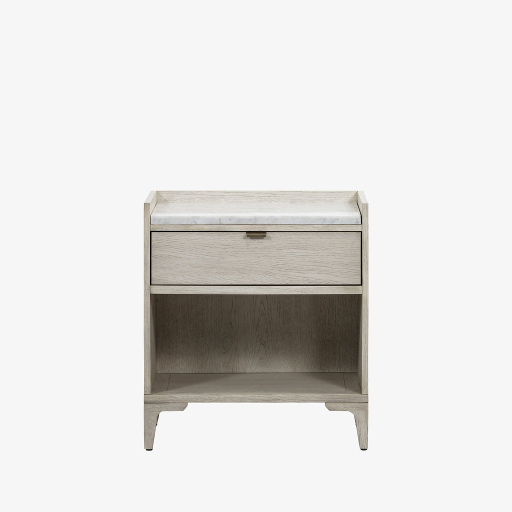 Table de chevet Viggo de Four Hands en marbre blanc italien