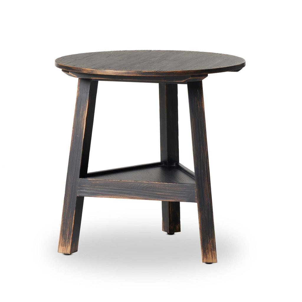 Table de cricket Four Hands Kickapoo River en placage noir vieilli