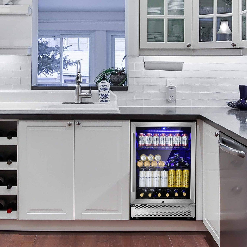 Mini-réfrigérateur à boissons de 61 cm (24 pouces) avec cave à vin intégrée