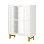 Meuble à chaussures avec porte pour 24 paires, idéal pour l'entrée ou le salon.