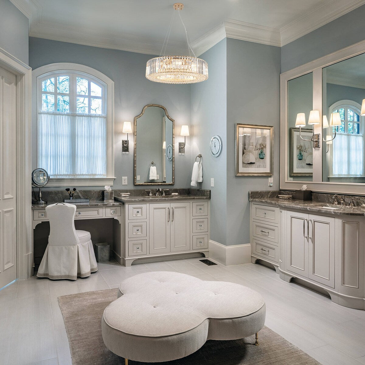 Lustre de style campagnard à 8 lumières de 63 cm (24,8 po), lustre en cristal, lustre tambour pour salle à manger, salon, chambre à coucher et cuisine