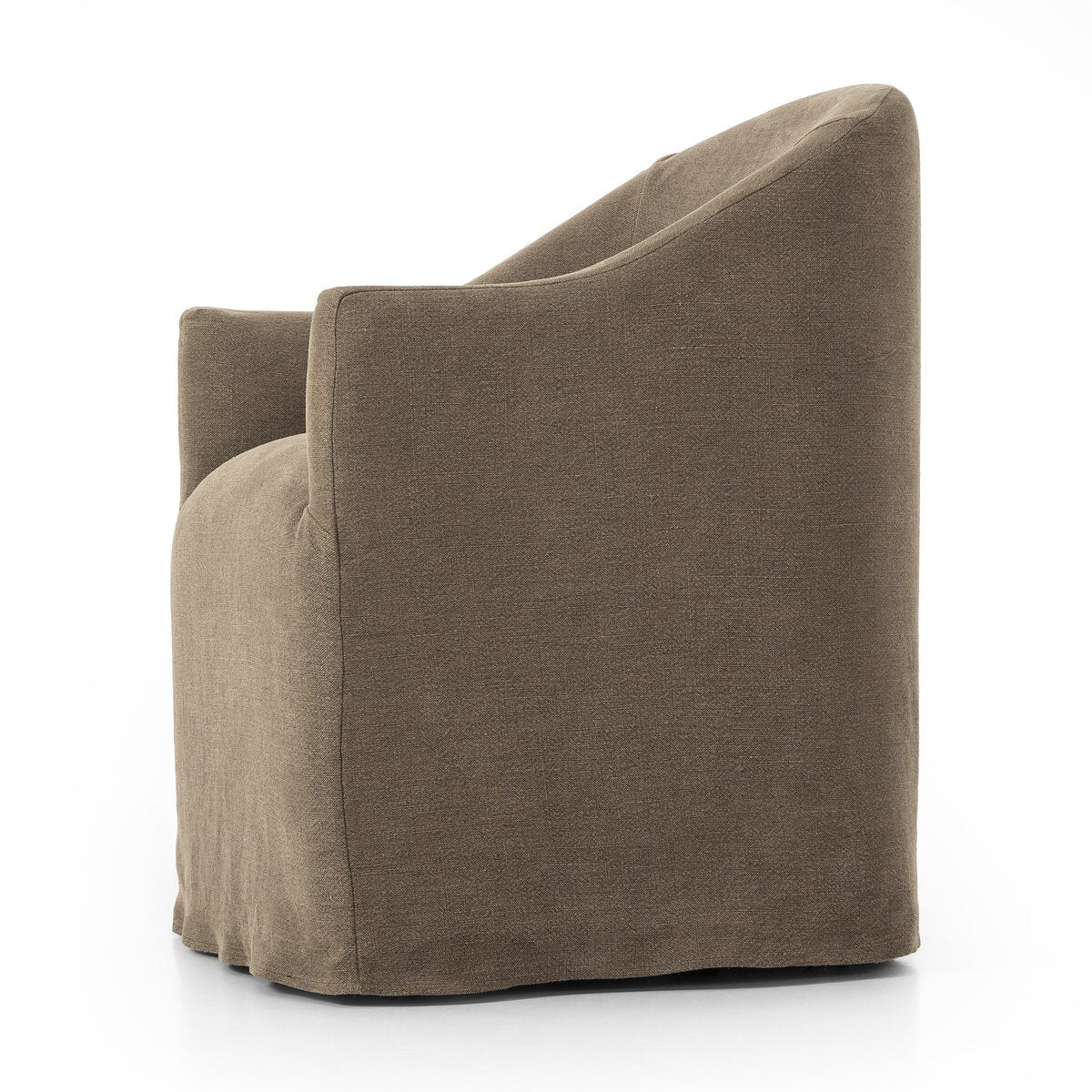 Chaise de salle à manger Four Hands Cove à roulettes, couleur café Broadway